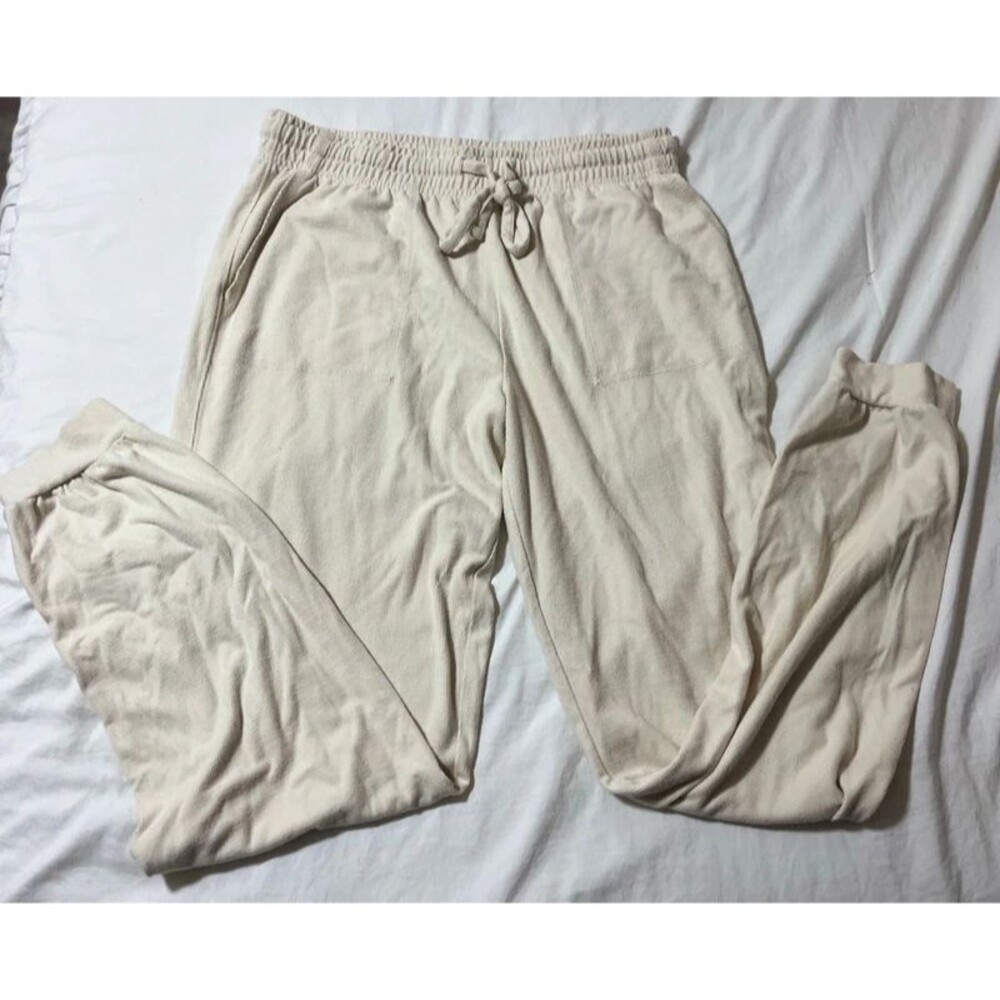 Women’s size medium soft cream j crew relaxed sweat pants